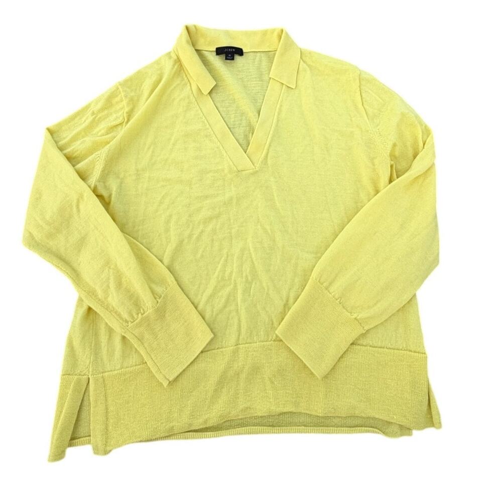 J. Crew Collared 100% Merino Wool Sweater - Yellow - Size Medium